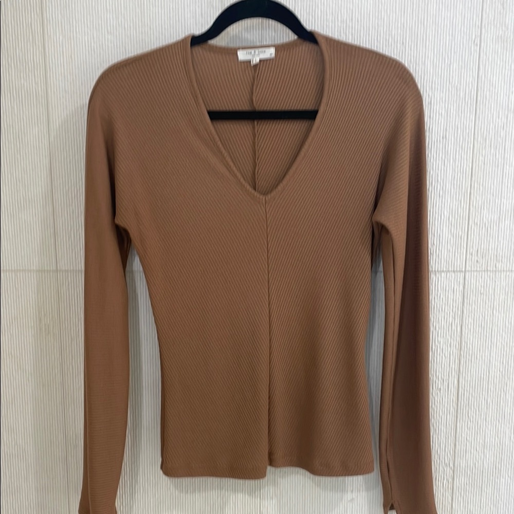 Rag & Bone V-Neck Ribbed Women's Top S